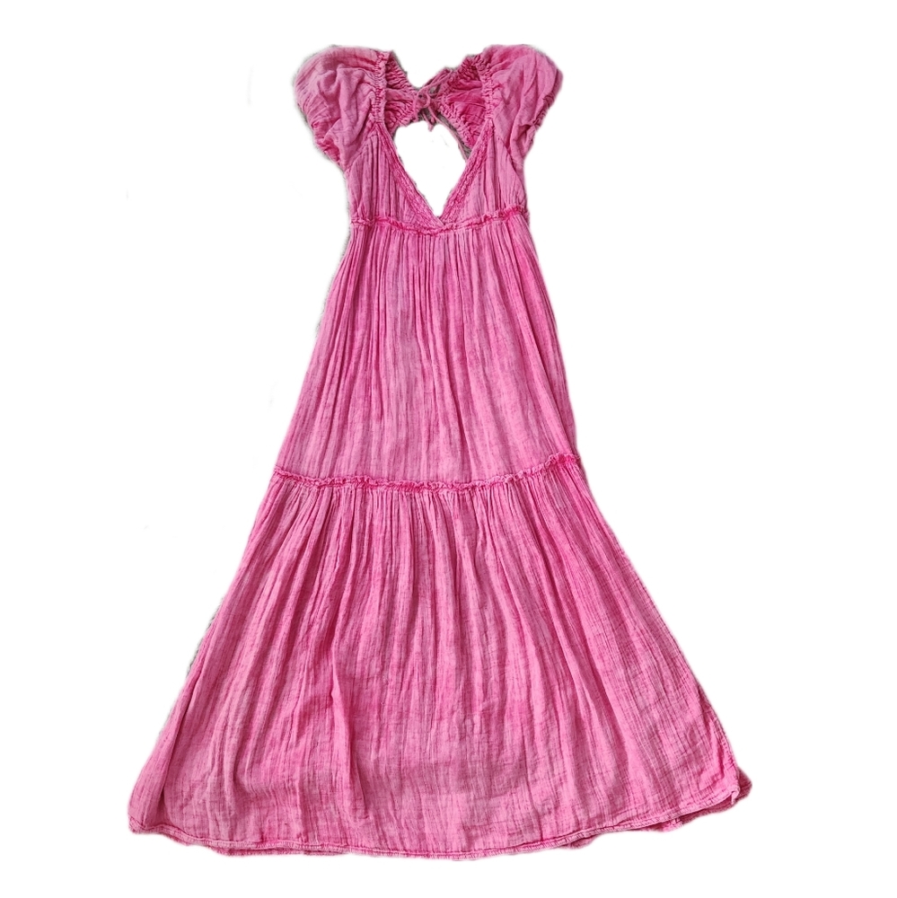 Free People Endless Summer Monsoon Maxi Dress Mulberry Pink Women's Size Large